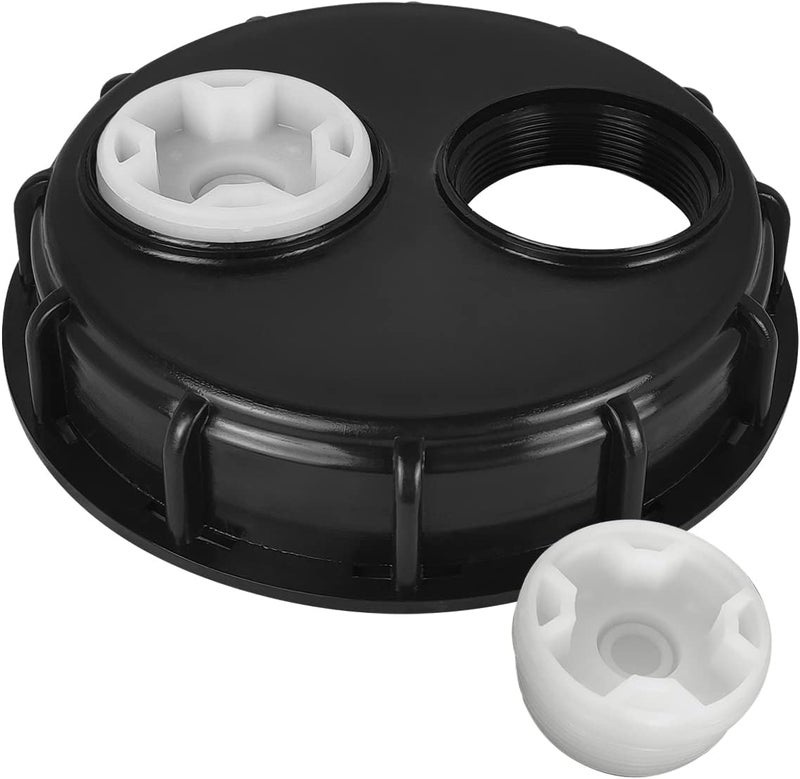 DVECUE IBC Tote Lids Water Tank Caps IBC Tank Lids 6.5-Inch with 2" Plug Fine Thread for Schutz - Image 1